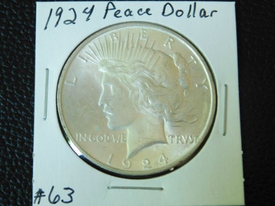 1924 PEACE DOLLAR BU