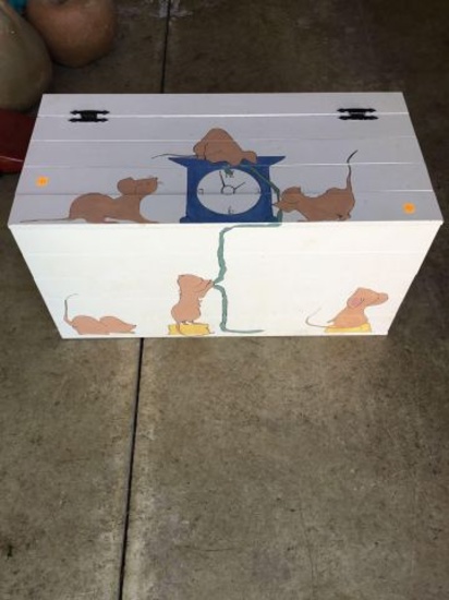 Toy Chest and Hanging Lamp