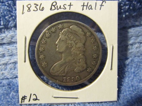 1836 BUST HALF XF