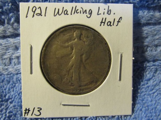 1921 WALKING LIBERTY HALF VG