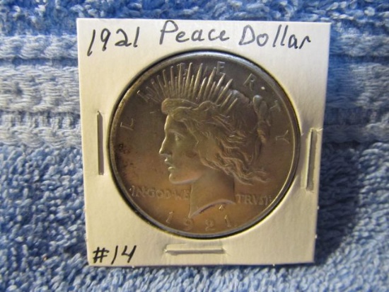 1921 PEACE DOLLAR UNC