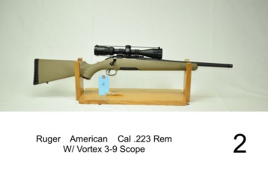 Ruger    American    Cal .223 Rem    W/ Vortex 3-9 Scope