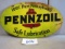 PENNZOIL SIGN D.S.T . 18''X31'' OVAL A.M.9-70 NICE ORG. PIECE WITH SOME RUST