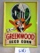 GREENWOOD  SEED CORN SIGN S.S.T SELF FRAMED NEW OLD STOCK MINT COND. 18'' X24'' AWSOME GRAPICS GAURA