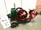 STA- RITE 1 1/2 H.P. TYPE A -1 ON HOME MADE CART EARLY RESTORATION MOUNTED WITH A NICE CORN GRINDER