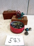 MODEL HIT MISS ENGINE MADE BY JAMES MALONEY  IN PARTS VERY NICE PROJECT SELLING WITH CAN OF PARTS