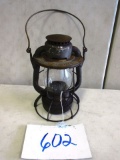 NEW YORK CENTRAL R.R. LANTERN TALL CLEAR N.Y.CENTRAL EMBOSSED GLOBE GLOBE