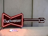 BUDWEISER GUTIAR NEON LIGHTED SIGN 42'' X15'' WORKS GOOD GREAT RARE PIECE   [WILL NOT SHOP PICK UP O