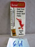 UNITED HAGIE THERMOMETER 5 3/4'' X13 1/4'' GREAT OLD PIECE NICE GRAPICS