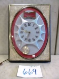 BUDWEISER CLOCK CLOCK WORKS NEEDS NEW BULB