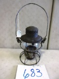 P.R.R. LANTERN WITH ETCHED P.R.R. GLOBE