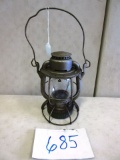 P & L.E.R.R. LANTERN WITH TALL CLEAR GLOBE