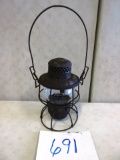 B & O R.R. LANTERN WITH ETCHED B& O GLOBE