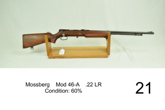Mossberg    Mod 46-A    Cal .22 LR    Condition: 60%