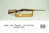 Ruger    No. 1 Standard    Cal .22 Hornet    Condition: 90%