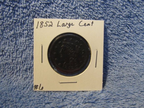 1852 LARGE CENT (ROTATED REV.) AU-POROUS