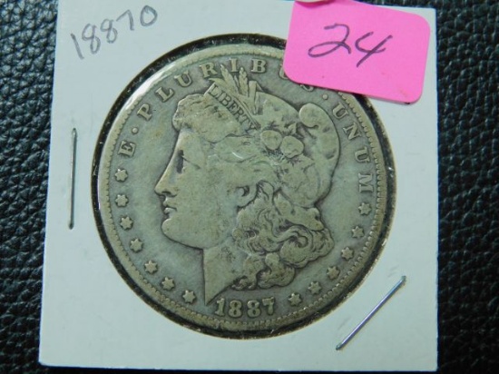 1887O MORGAN DOLLAR VG