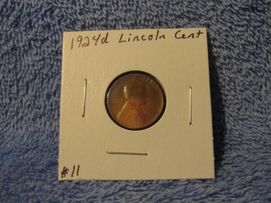 1924D LINCOLN CENT (A SEMI KEY) F