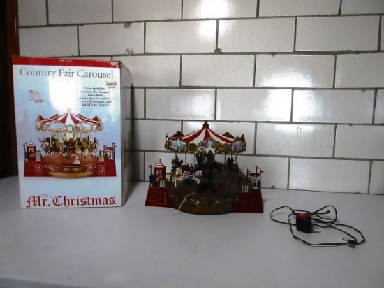 MR. CHRISTMAS COUNTRY FAIR CAROUSEL PLAYS 30 SONGS LIKE NEW IN ORG. BOX