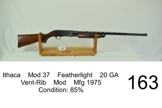 Ithaca    Mod 37    Featherlight    20 GA    Vent-Rib    Mod    Mfg 1975    Condition: 85%