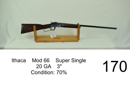 Ithaca    Mod 66    Super Single    20 GA    3”    Condition: 70%
