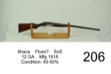 Ithaca    Flues?    SxS    12 GA    Mfg 1918    Condition: 40-50%