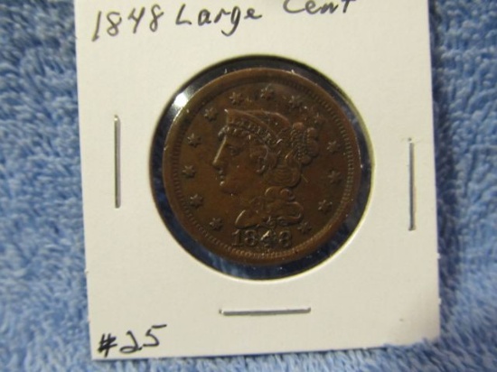 1848 LARGE CENT XF