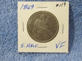 1869 SEATED HALF VF