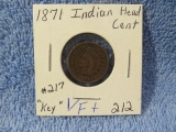 1871 INDIAN HEAD CENT (A SEMI KEY) VF