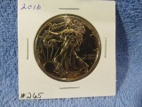 2016 GOLD PLATED SILVER EAGLE BU