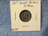 1917 GREAT BRITAIN 3-PENCE BU