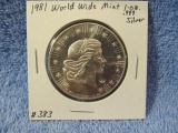 1981 WORLD WIDE MINT 1-OZ. .999 SILVER ROUND BU