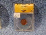 1944S LINCOLN CENT ANACS MS65 RED