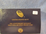 2014 50TH ANNIVERSARY KENNEDY GOLD COIN 