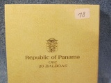 1974 PANAMA 20-BALBOAS SILVER