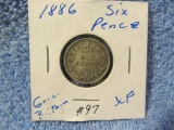 1886 GREAT BRITAIN SIXPENCE RARE XF