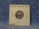 1927D MERCURY DIME AU