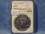 1989 SILVER EAGLE NGC MS69