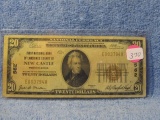 1929 $20. NATIONAL CURRENCY NOTE NEW CASTLE, PA. F