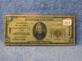 1929 $20. NATIONAL CURRENCY NOTE YOUNGSTOWN, OH. CHARTER# 2482