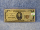 1929 $20. NATIONAL CURRENCY NOTE ST. LOUIS, MO. F