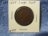 1854 LARGE CENT XF