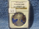 1986S PROOF SILVER EAGLE NGC PF69 ULTRA CAMEO