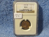1912 $5. INDIAN GOLD NGC MS62