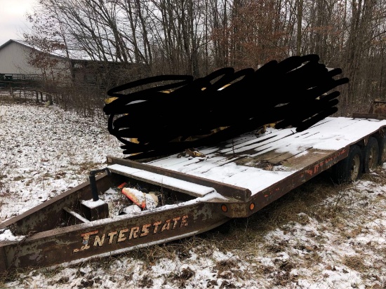 20 ft x 8 ft interstate Equipment trailer, two ramps, pintle hitch