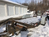 14 ft x 75 in bumper hitch trailer, wood floor, metal ramps, pintle hitch, untitled