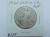 1916D WALKING LIBERTY HALF (A SEMI KEY) AG