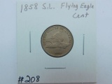 1858 S.L. FLYING EAGLE CENT AU