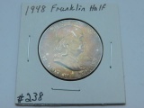 1948 FRANKLIN HALF (NICE OBV. TONING) BU FBL