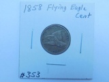 1858 L.L. FLYING EAGLE CENT F